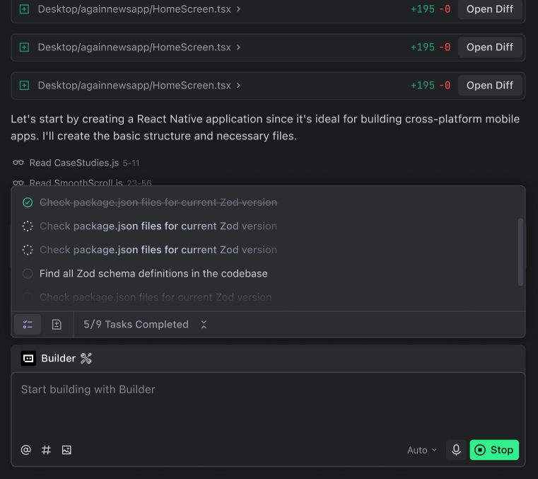 Changelog visual